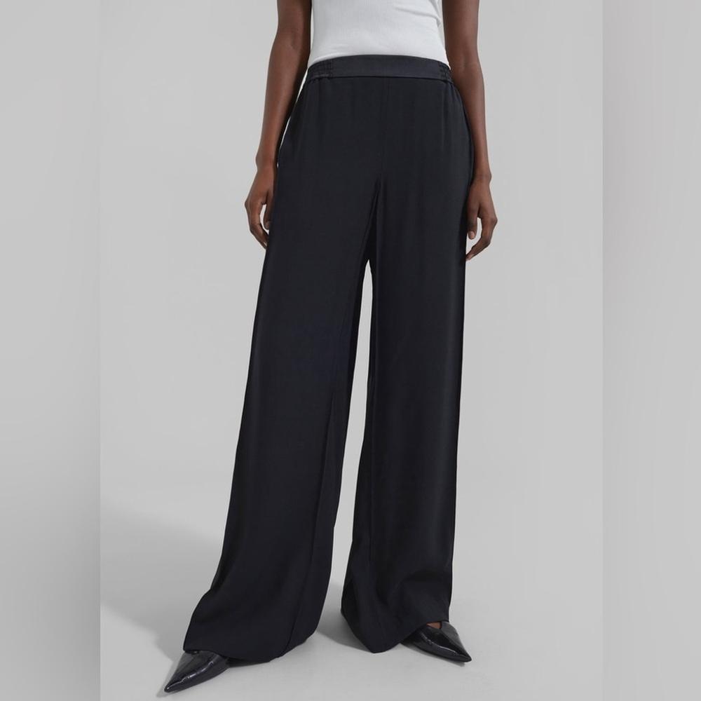 NWT Bevza Sz XS Wide Leg Contrast Panelled Trouser Black Designer